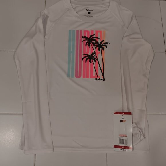 Girls Hurley Shirt UPF 50 / Size 7-8 / New / Long sleeves - Picture 1 of 3